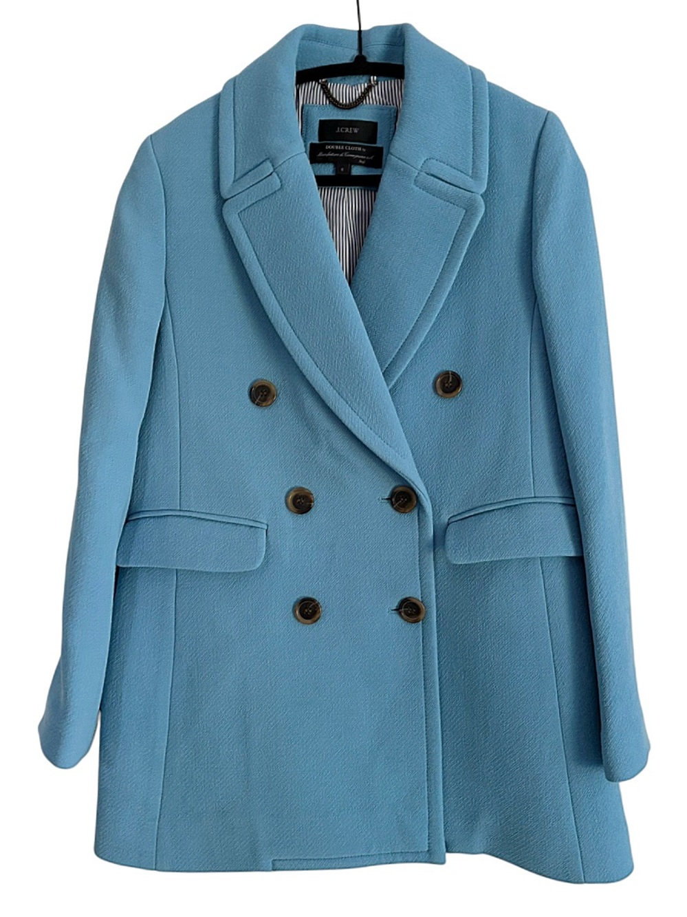 J CREW Majesty Blue Double Breasted Wool Blend Coat NEW Size 6 - Picture 2 of 6